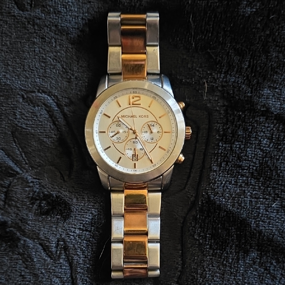 Michael Kors Gold and Silver Chronograph Watch